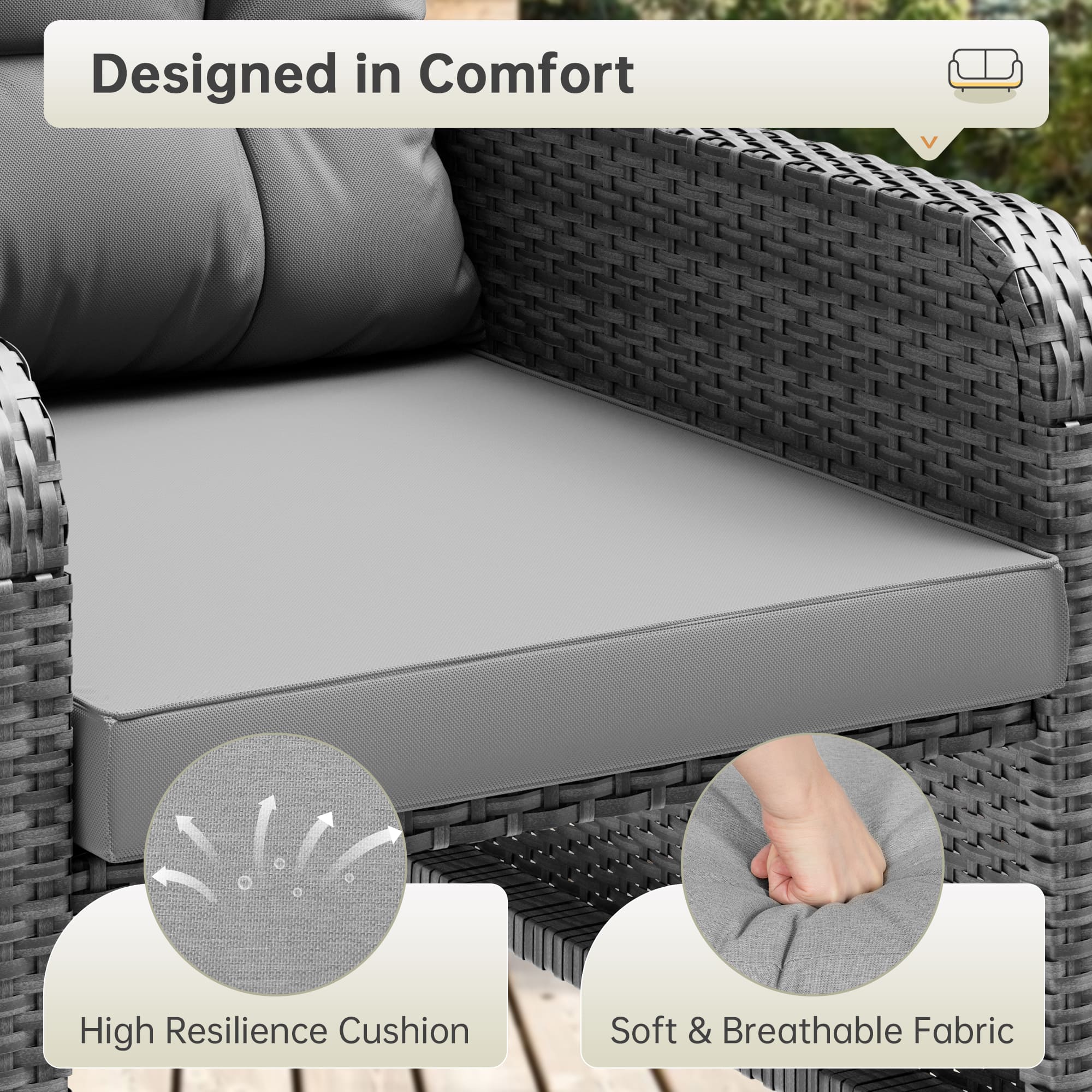 Removable and Washable Cushion Covers on Rattan Seating