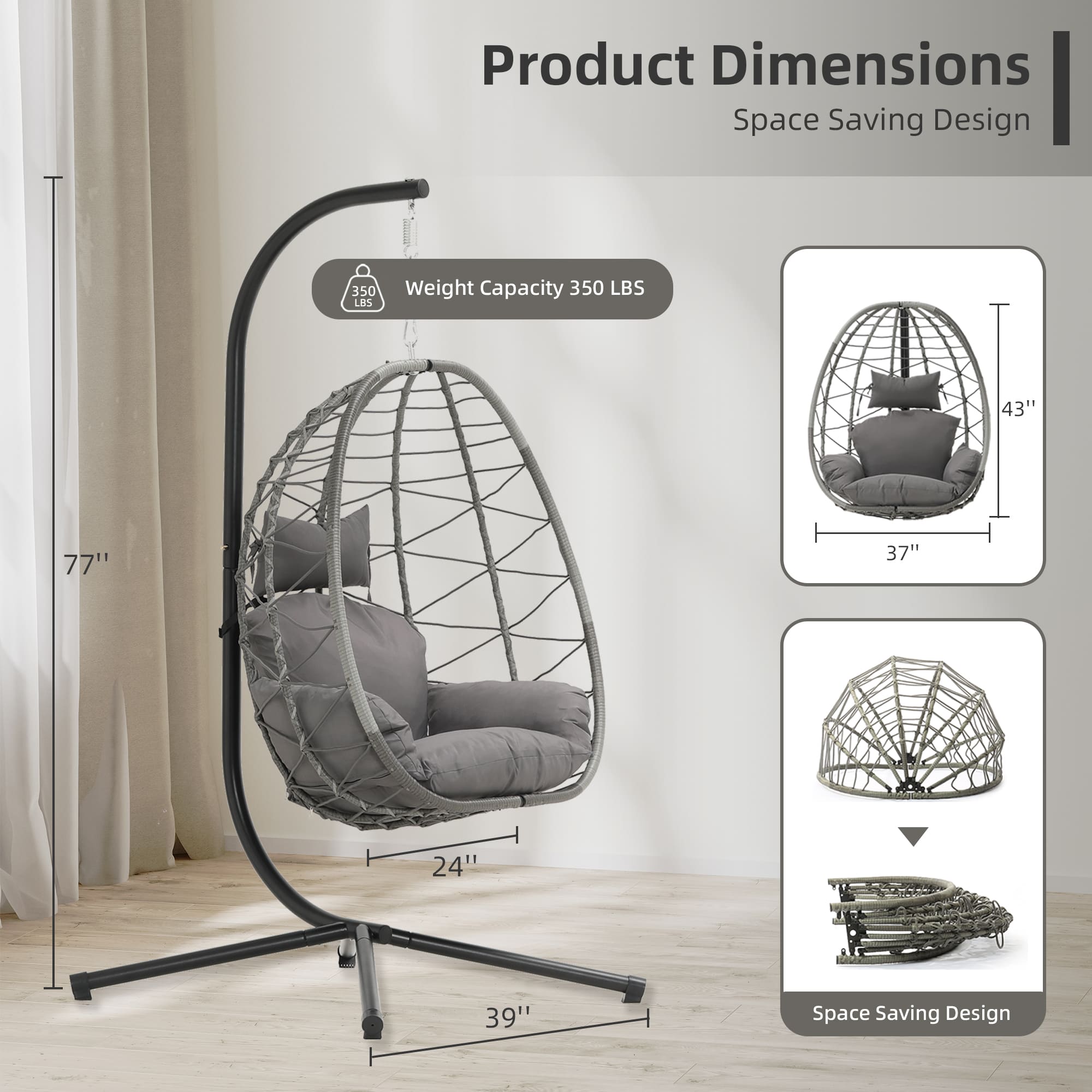 Side Profile of Esmlada Egg Chair Showcasing Ergonomic Design
